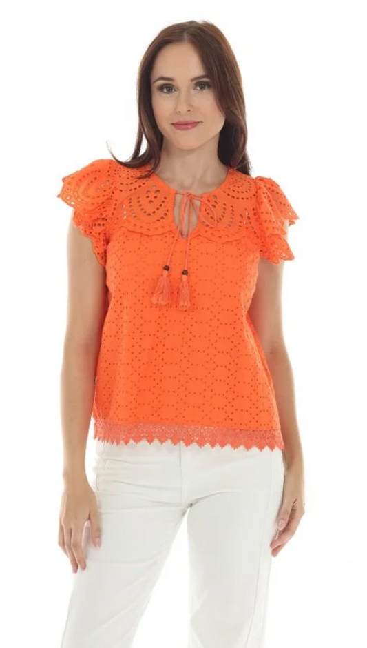 ORANGE LACE TOP