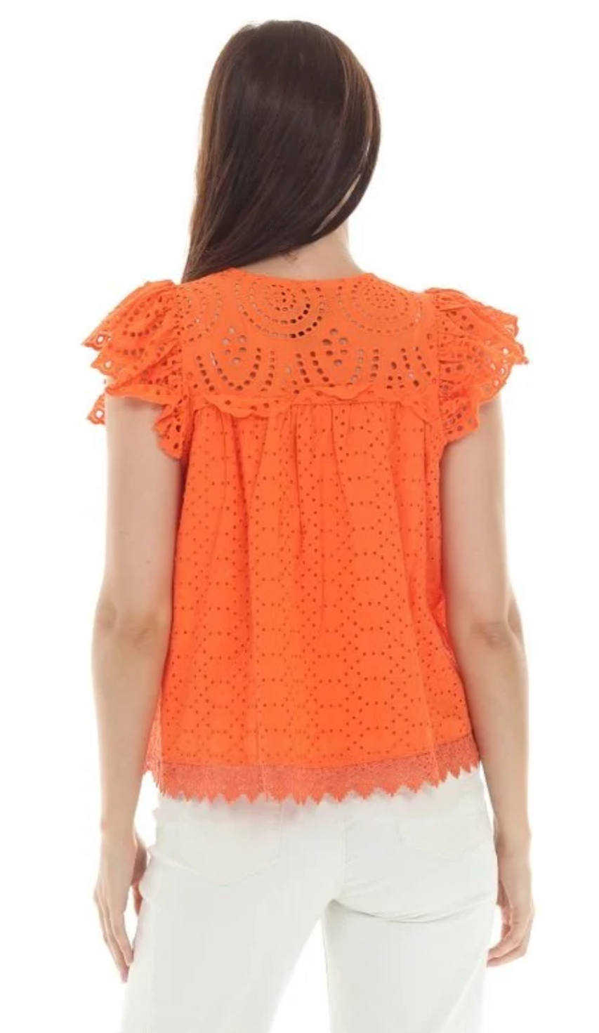 ORANGE LACE TOP