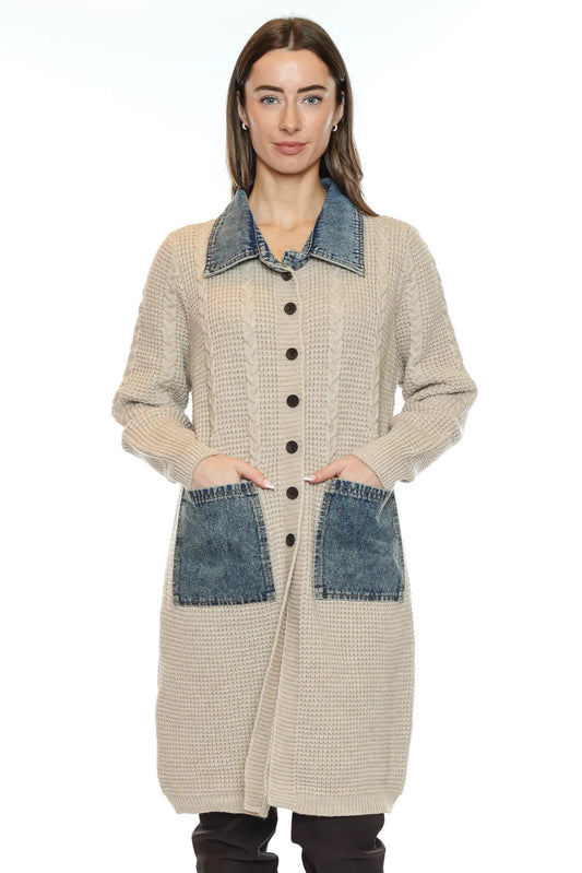 LONG OATMEAL CARDI