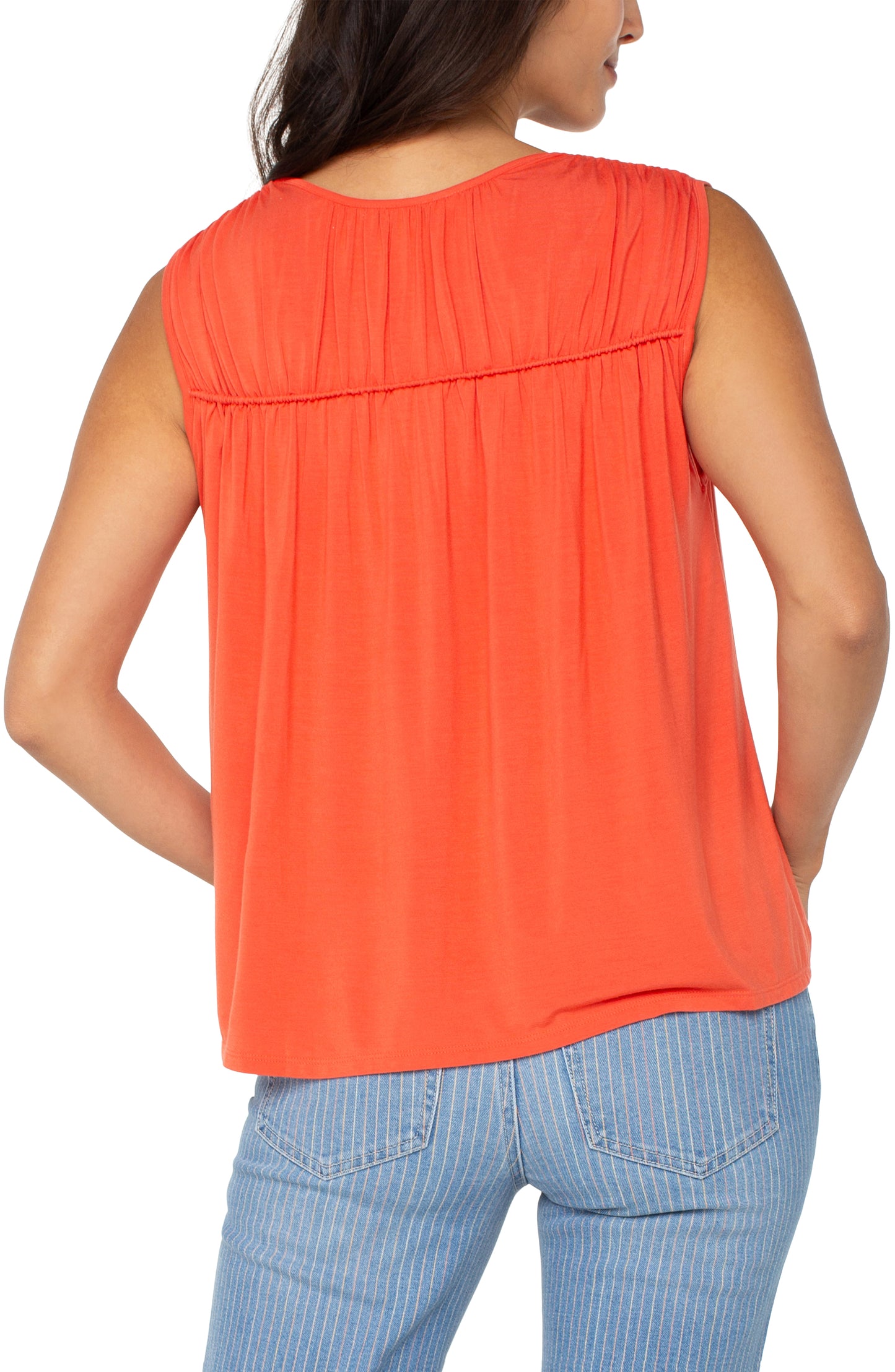SHIRRED ORANGE TANK