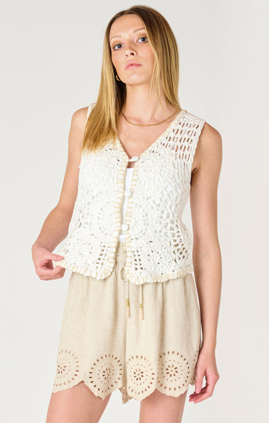 IVORY BTTN FRNT VEST