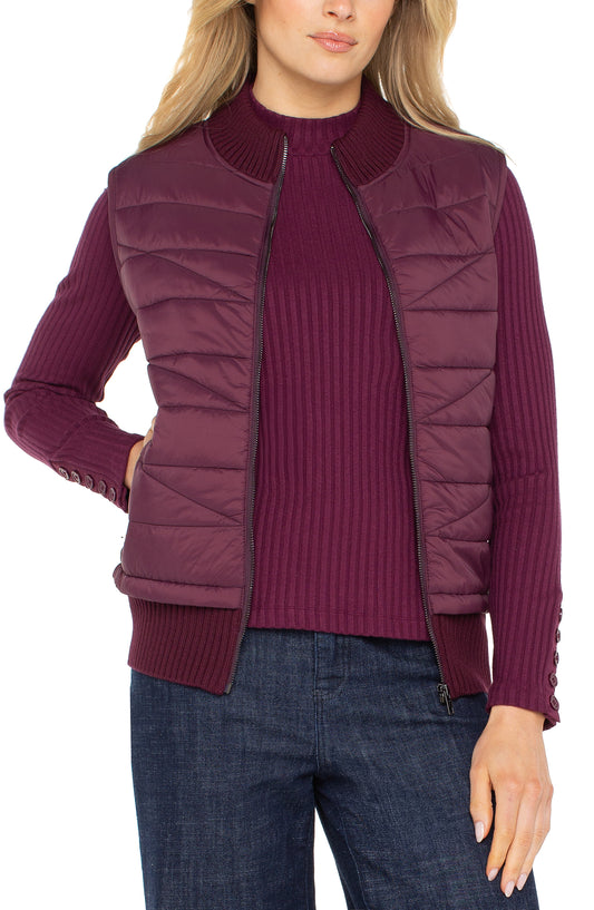 WINE QUILT VEST