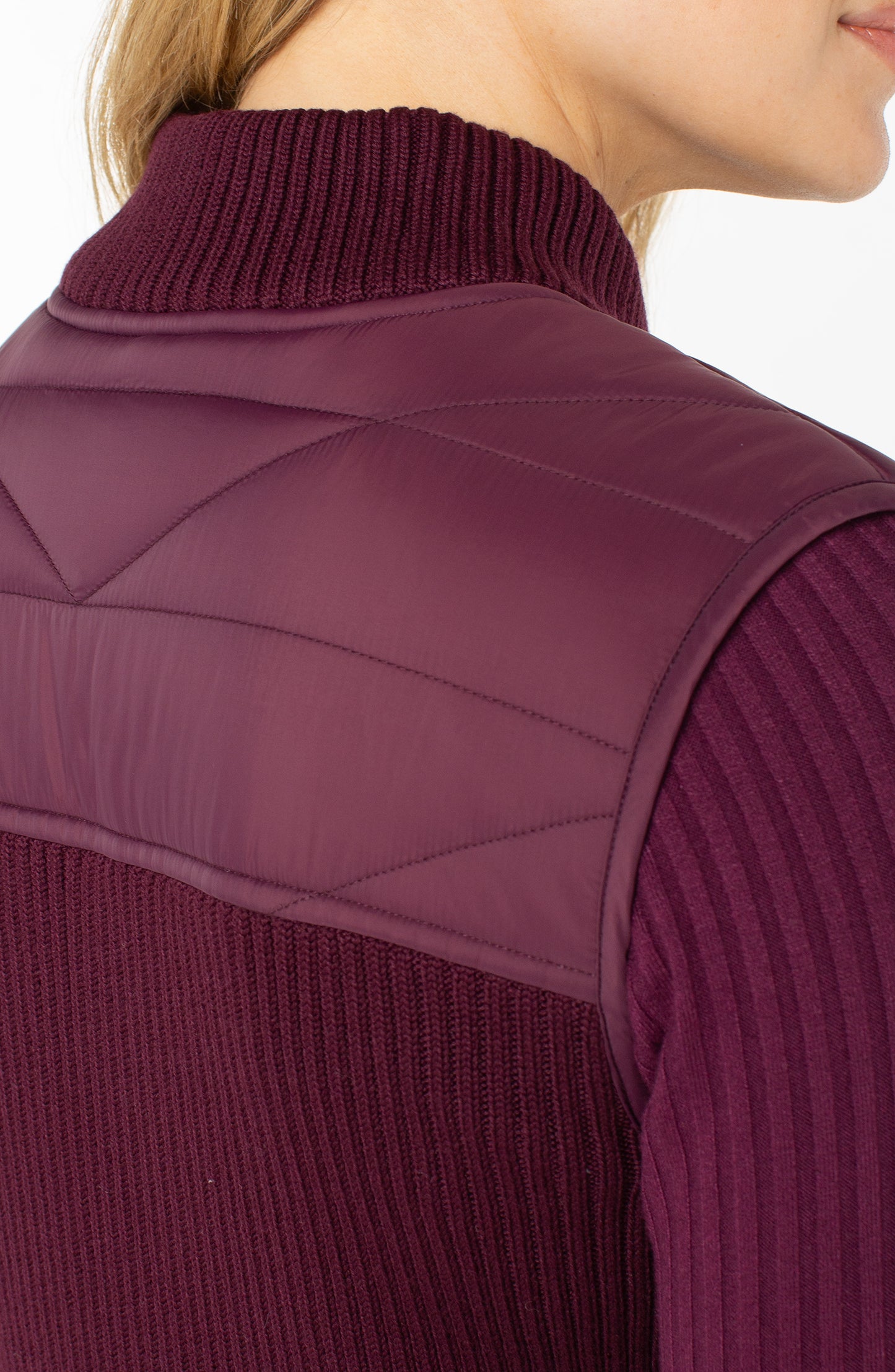 WINE QUILT VEST