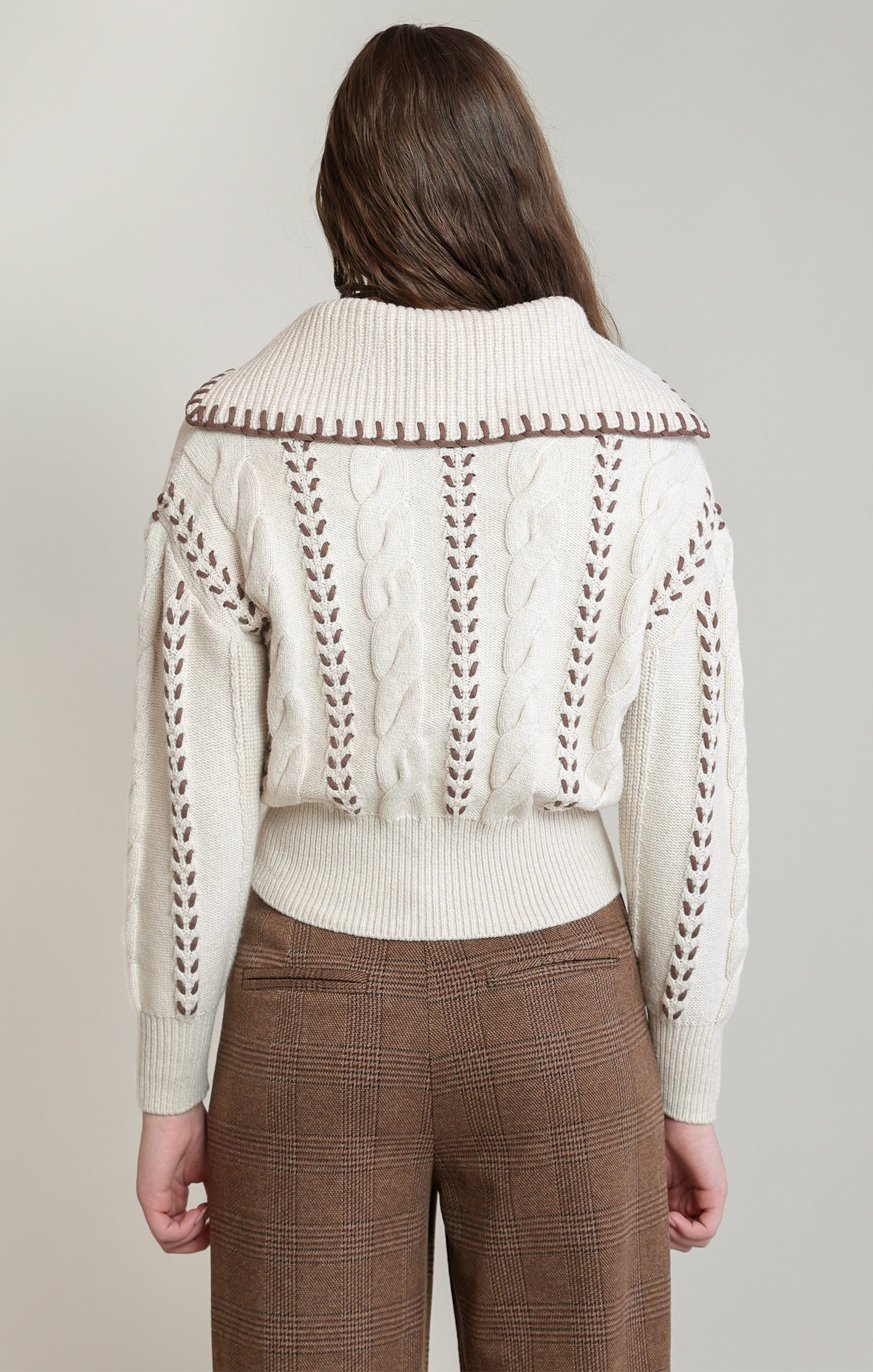 OATMEAL ZIP CARDI