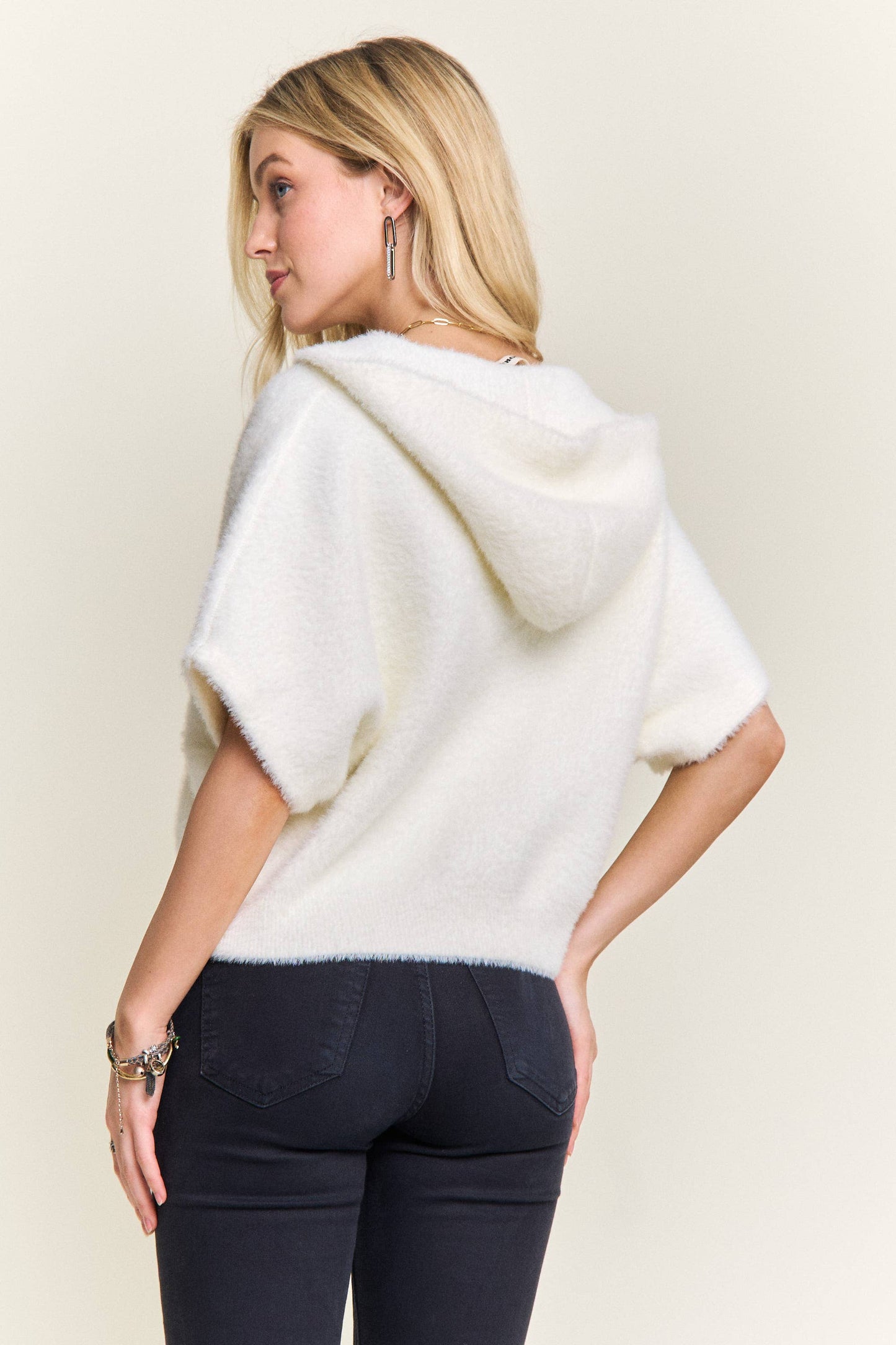 IVORY SS ZIP HOODIE SWTR