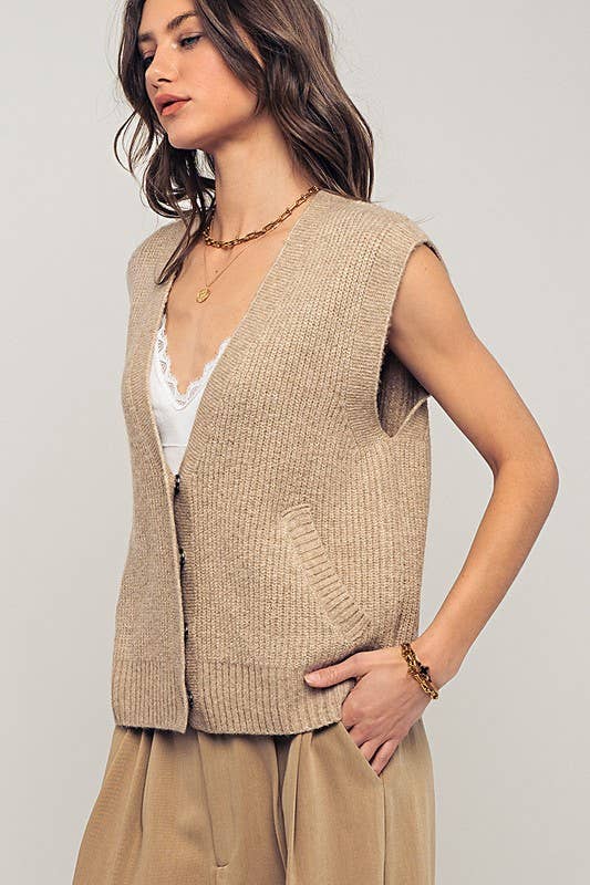 MOCHA SNAP FRNT VEST