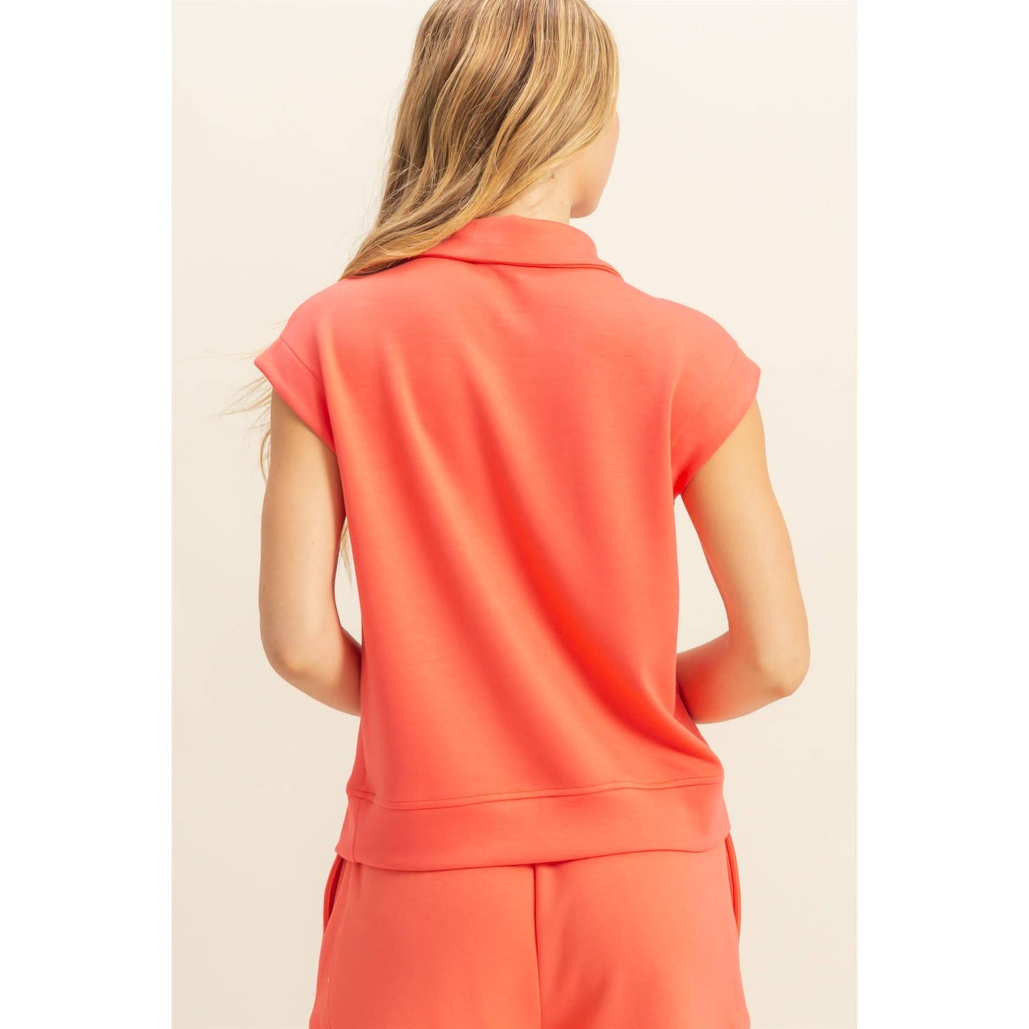 CORAL 1/2 ZIP TOP