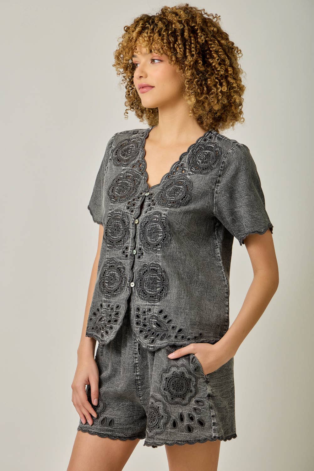 ICE BLU EMB BLOUSE