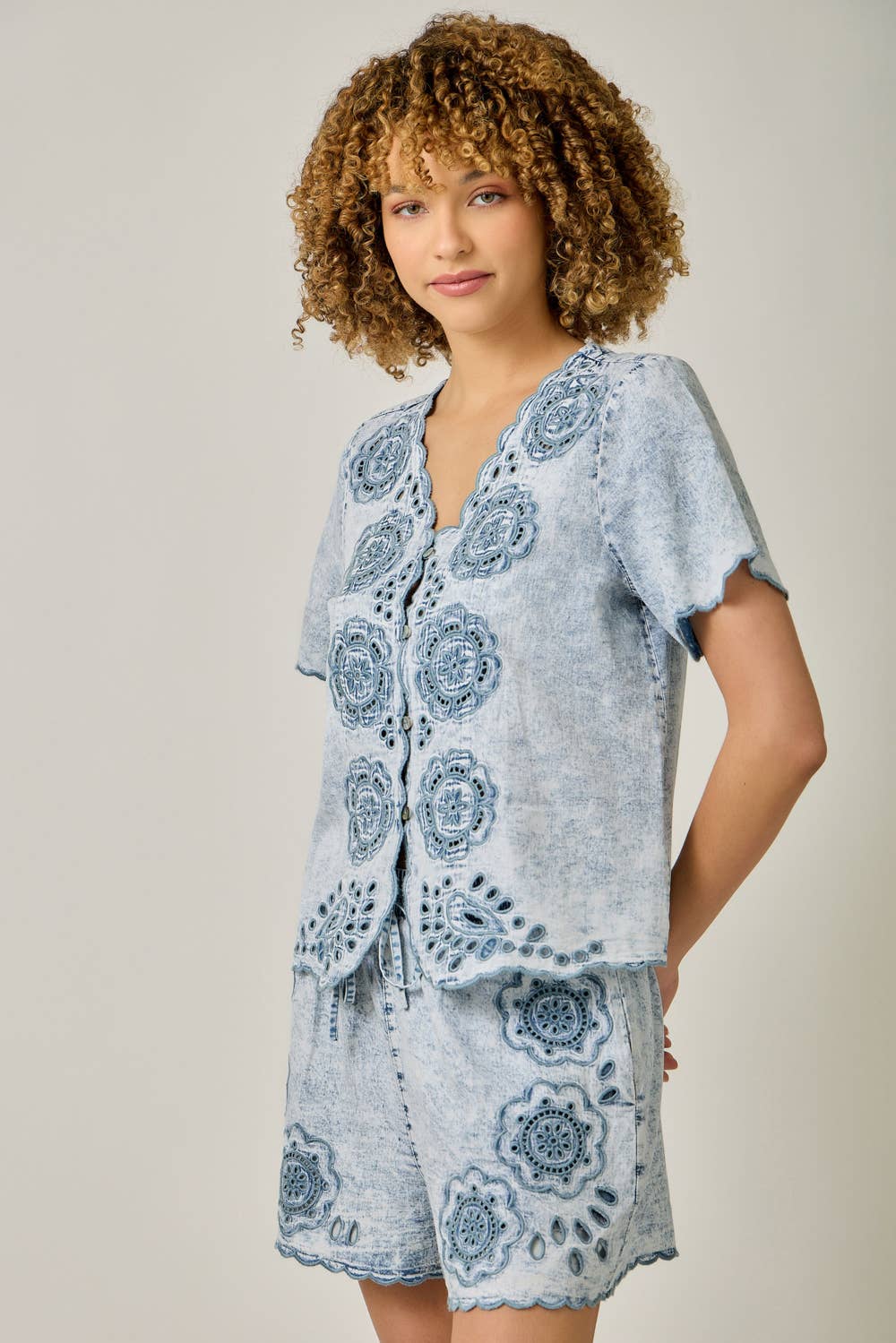 ICE BLU EMB BLOUSE