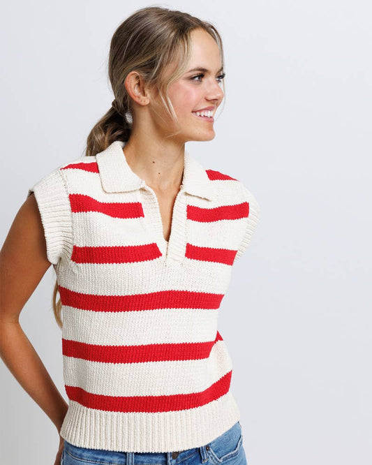 RED/WHT SWTR VEST