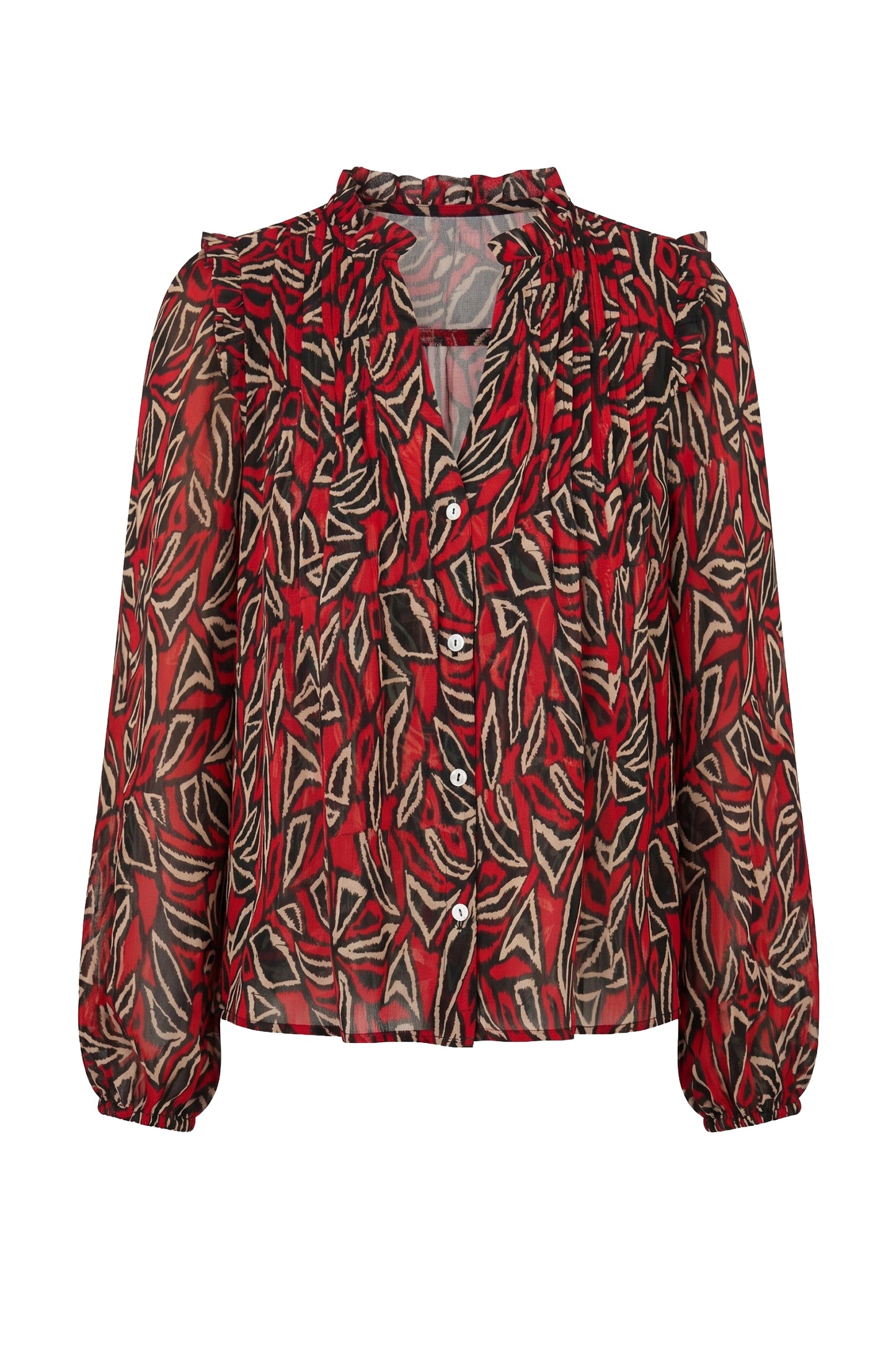 RED/BLK MLTI BLOUSE