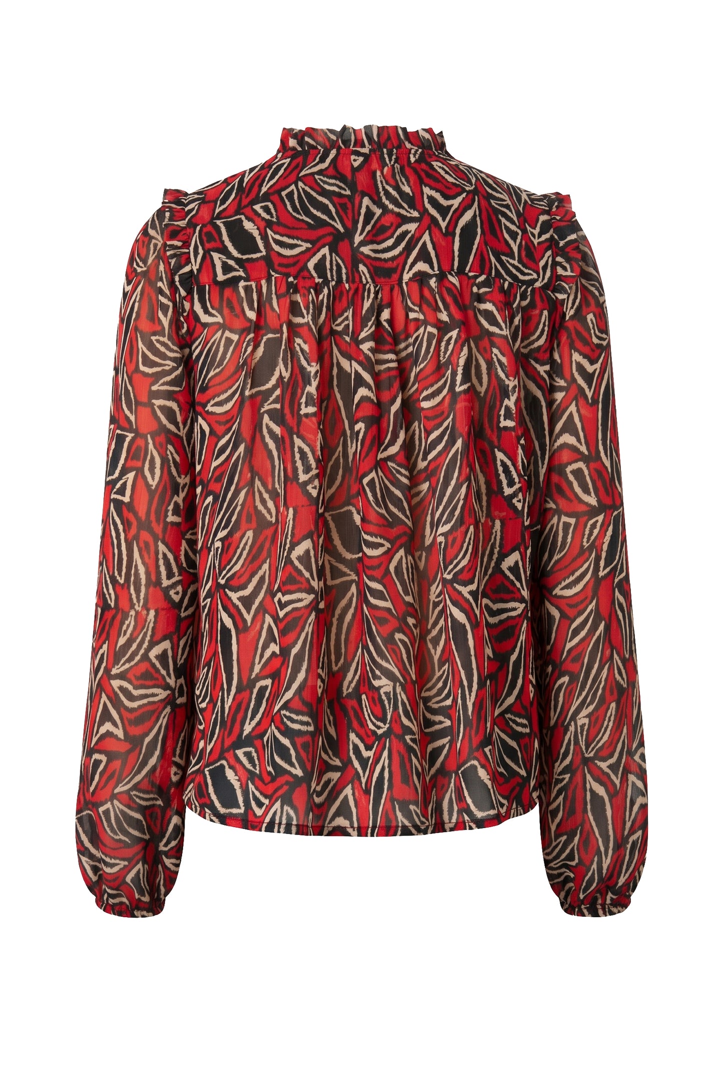 RED/BLK MLTI BLOUSE