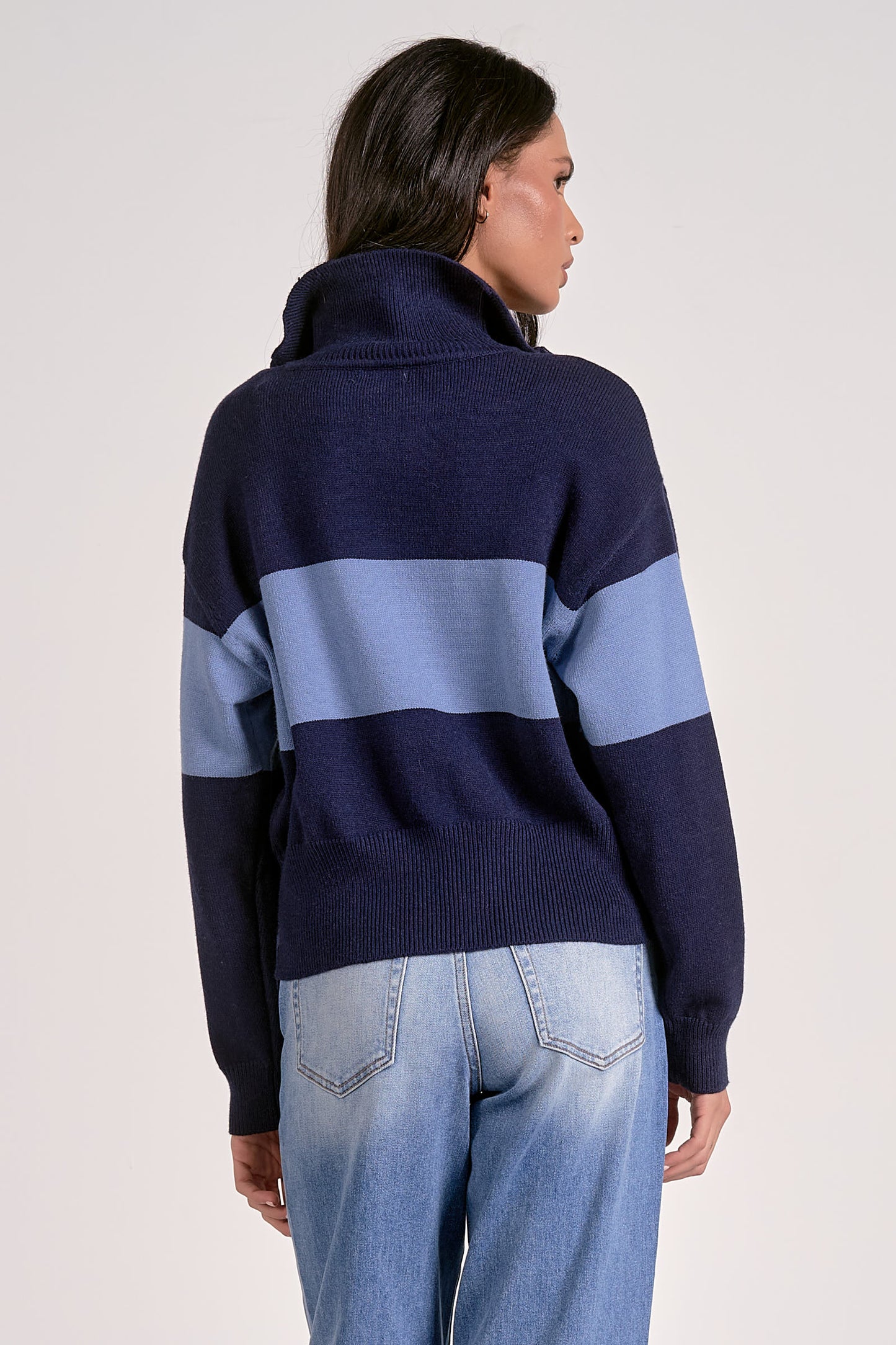 NAVY/LT BLUE 1/4 ZIP