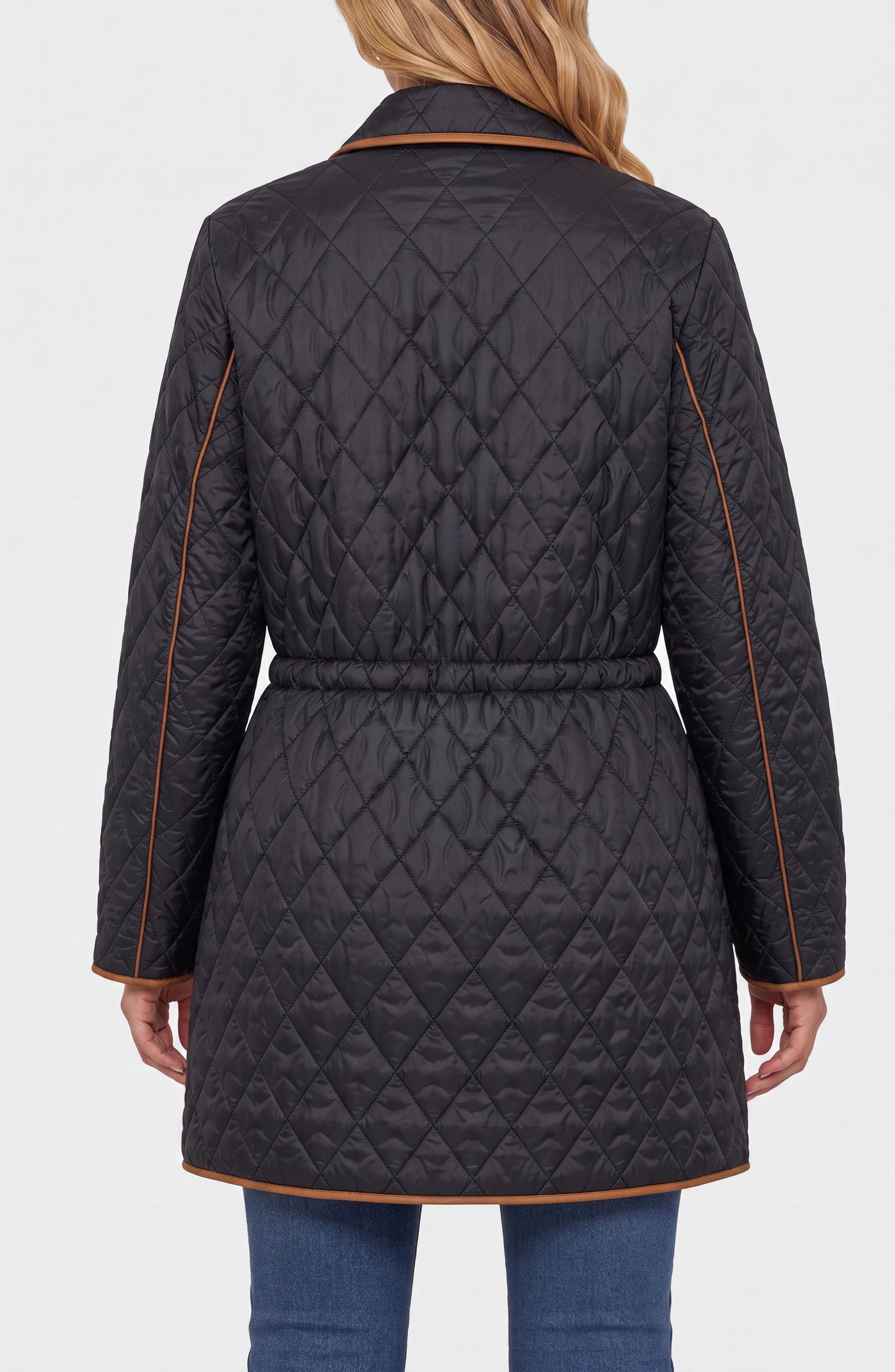 QUILTD BLK COAT