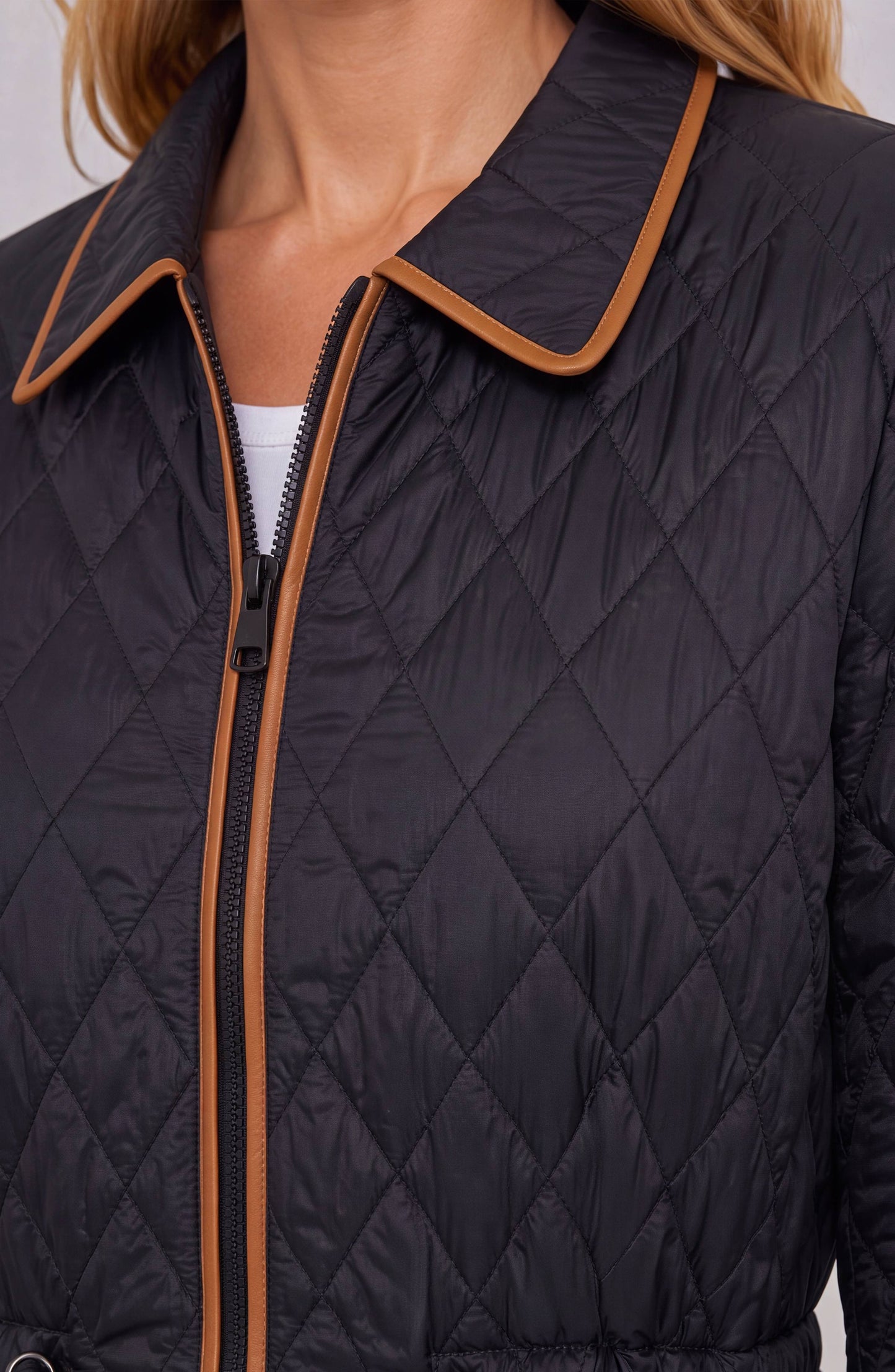 QUILTD BLK COAT