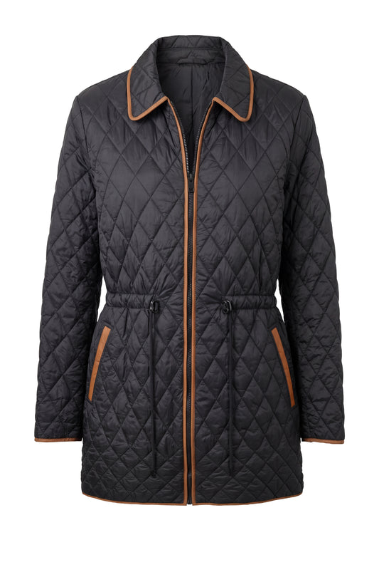 QUILTD BLK COAT