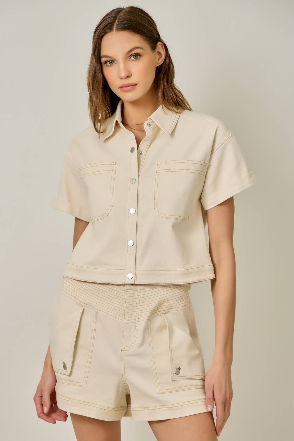 ECRU SS SNAP JKT