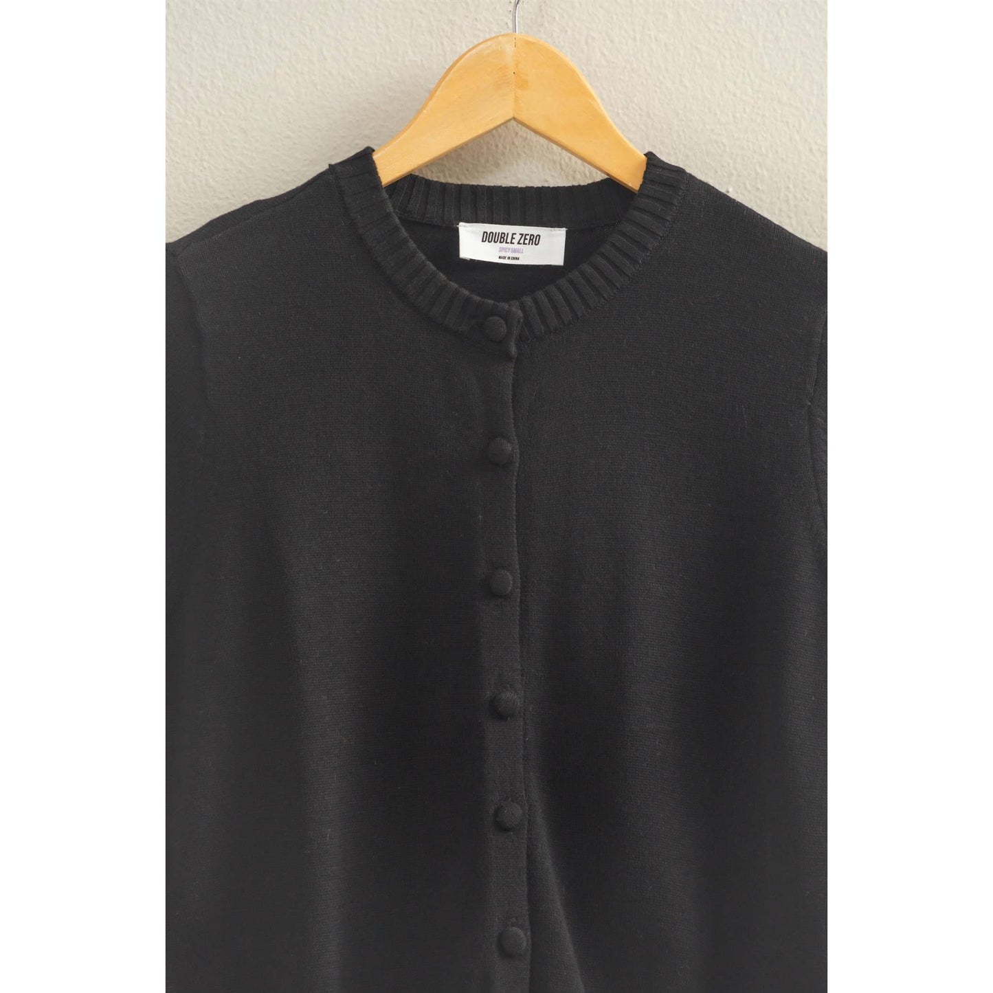 BLK SS BTTN CARDI