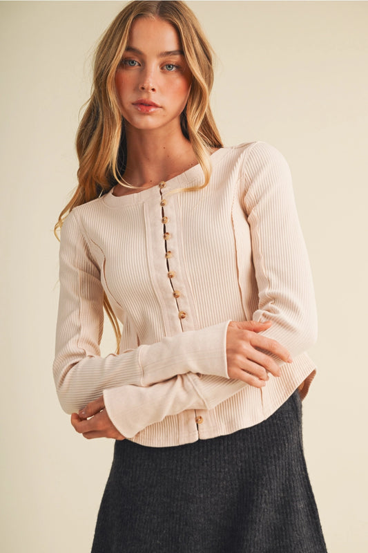 BTTN CORSET LS TEE