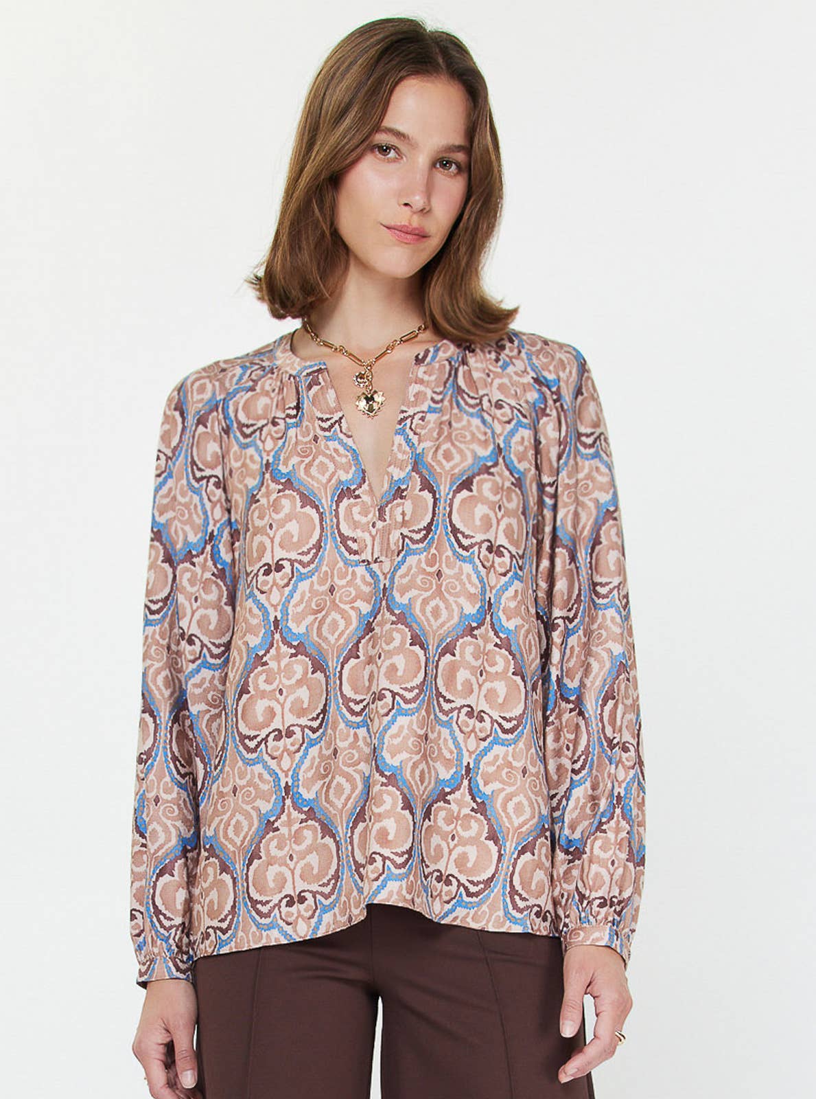 MAUVE/BRN DAMASK BLS