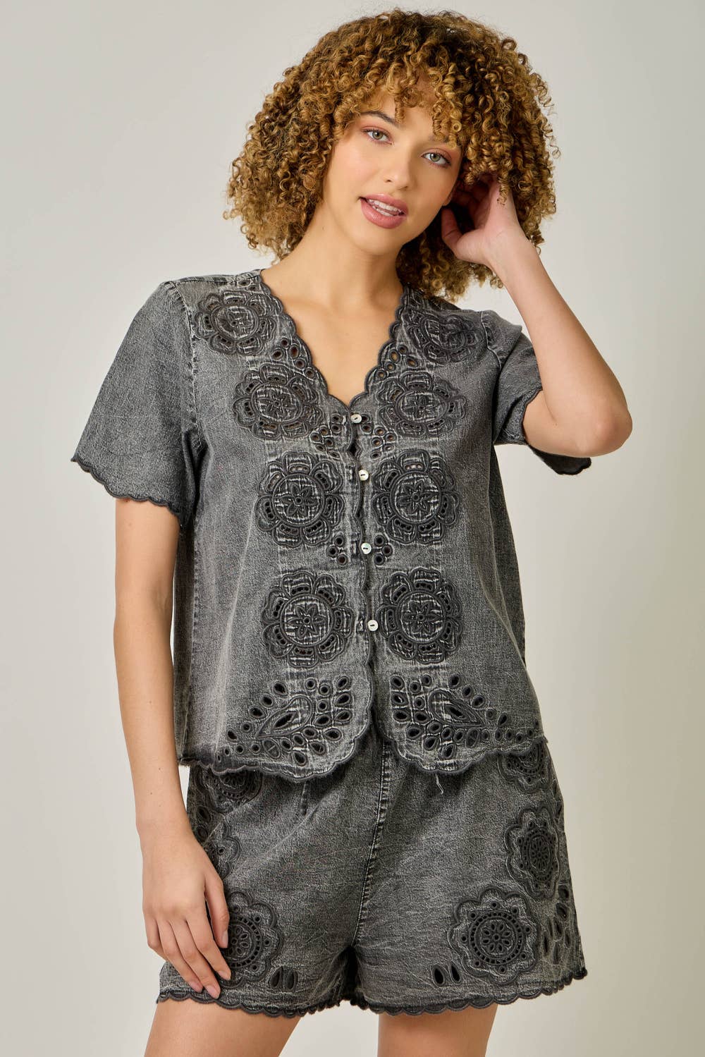 ICE BLU EMB BLOUSE