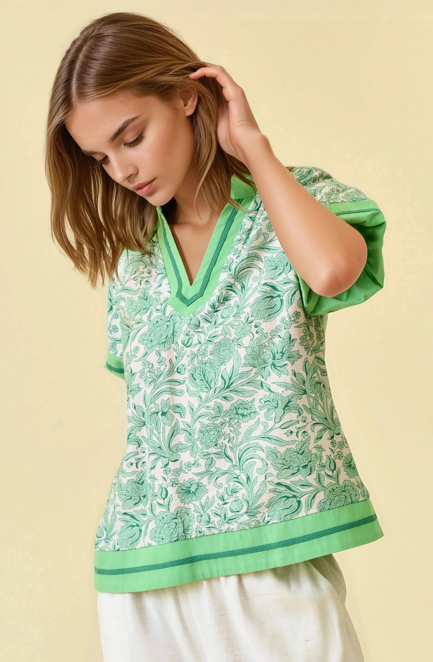 GREEN FLRL TIER TOP
