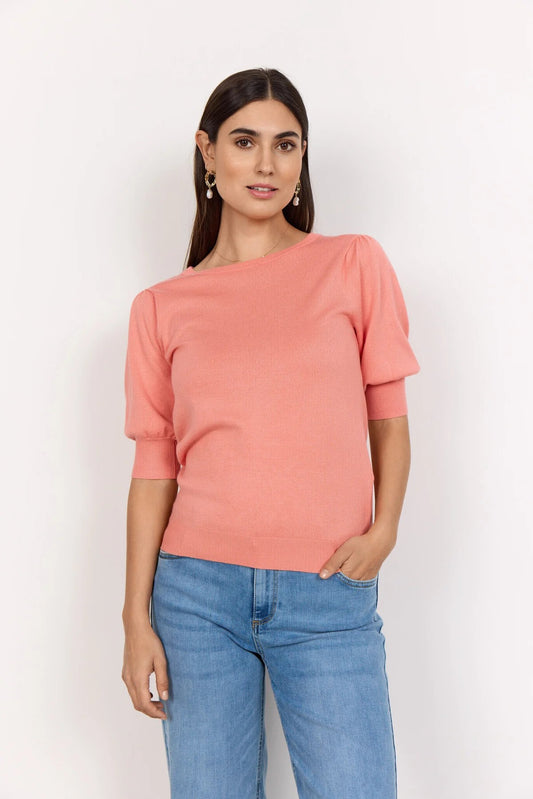 PEACH PUFF SLV TOP