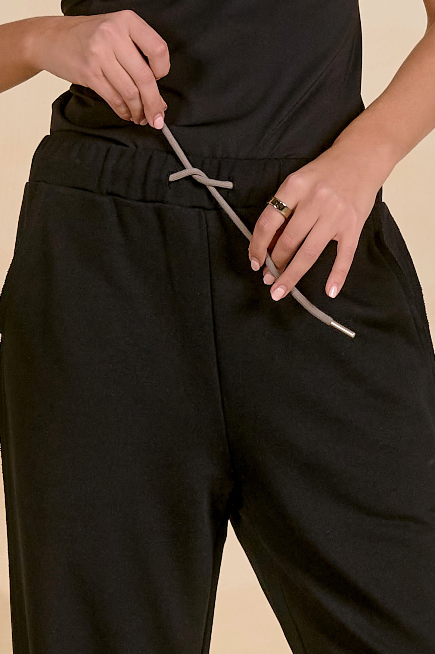 DRWSTRNG BLK PANTS