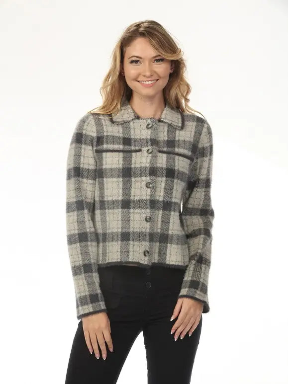 GREY/OAT PLAID JKT