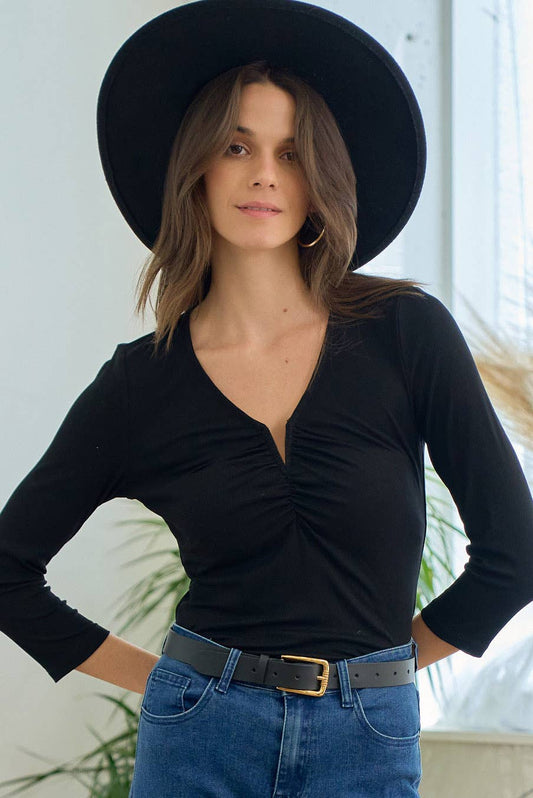 V-WIRED NK BLK TEE