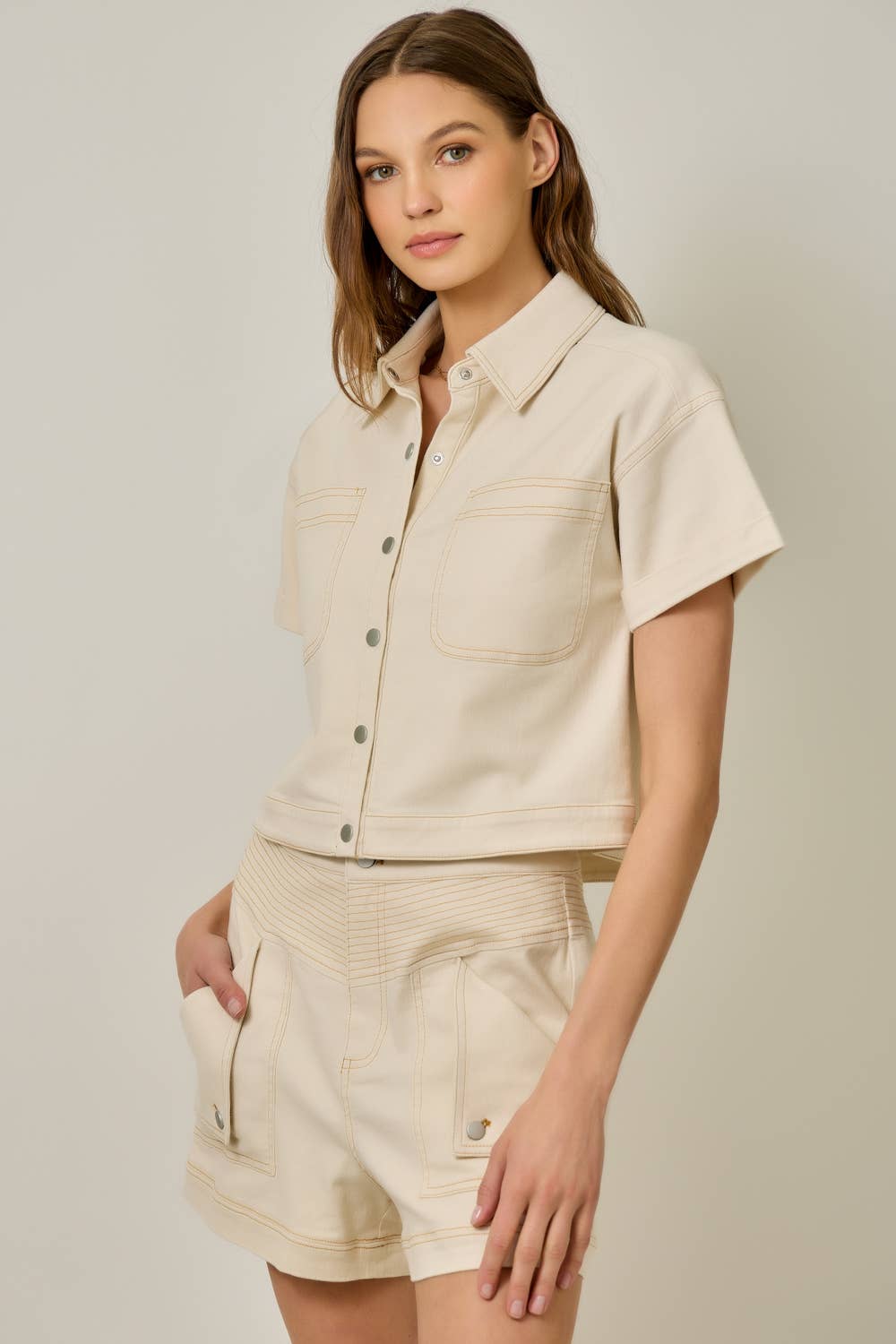 ECRU SS SNAP JKT