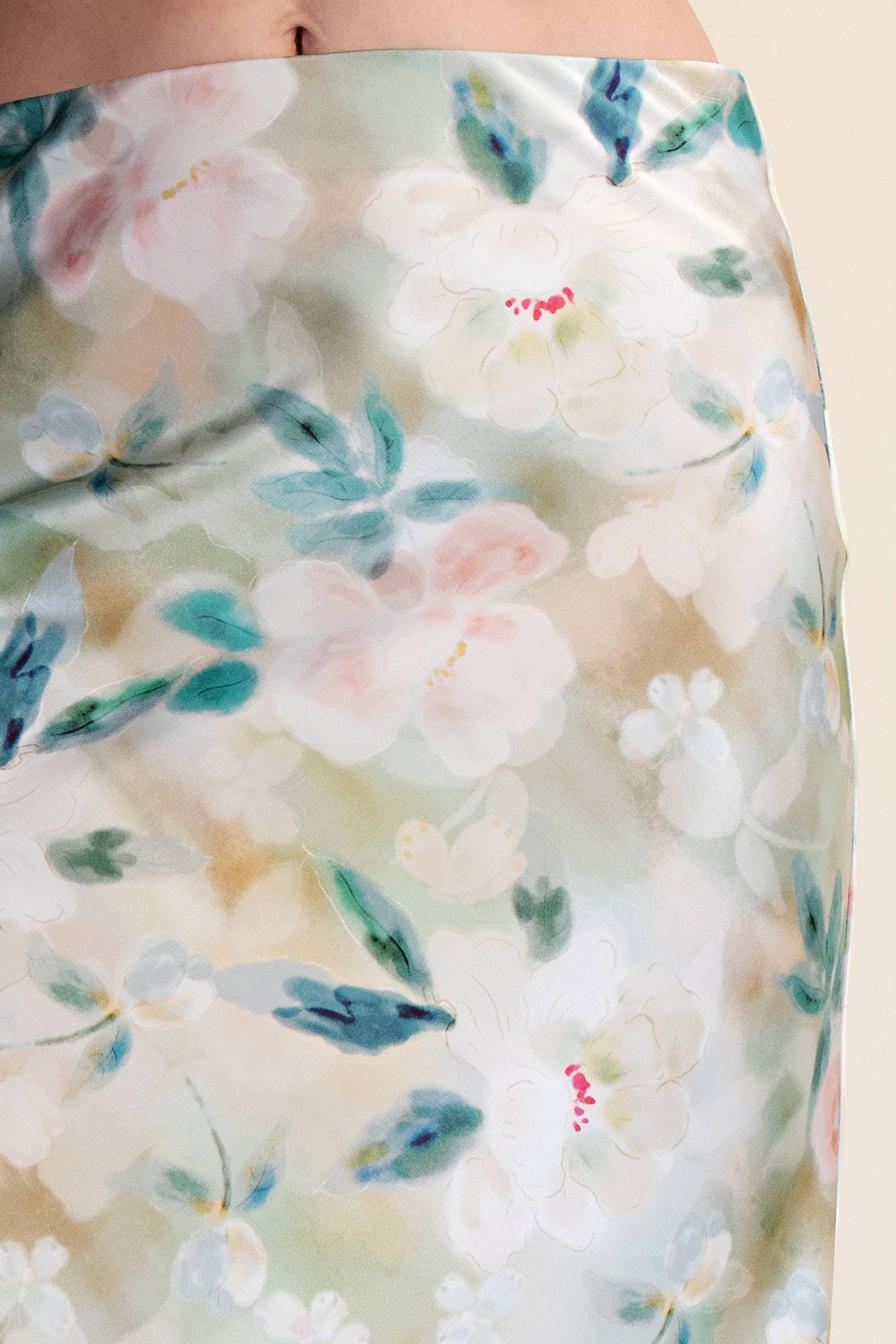 TAUPE FLRL SKIRT