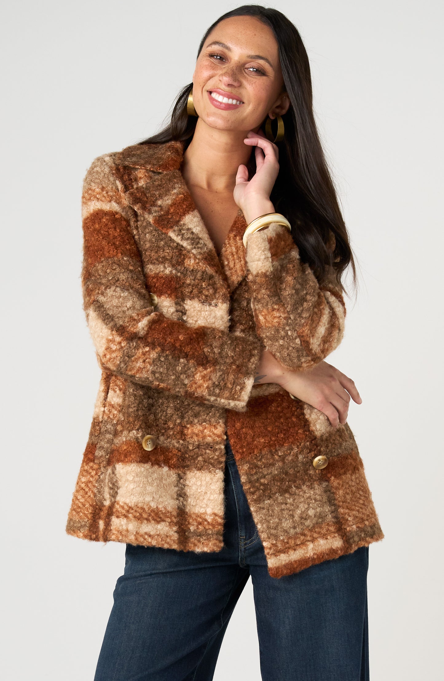 NUTMEG DBL BRST COAT