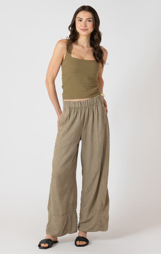 OLIVE LINEN PANT