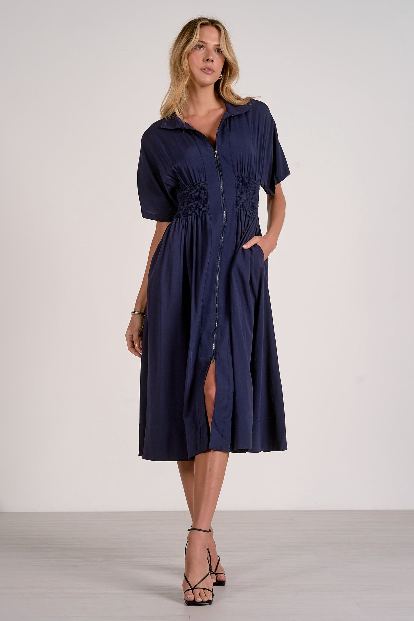 NAVY MIDI DRESS