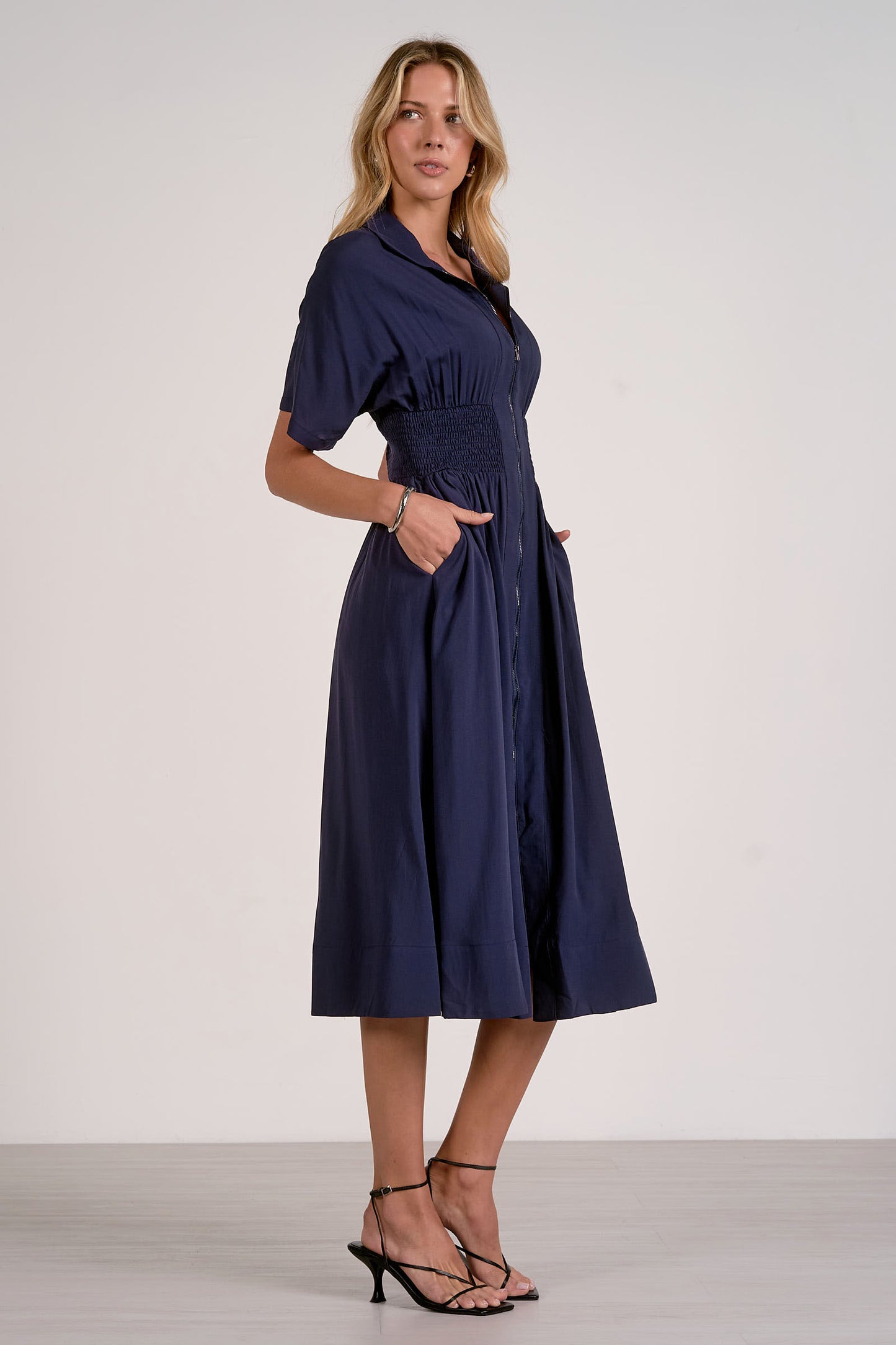 NAVY MIDI DRESS