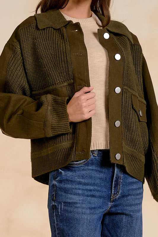 OLIVE SWTR/JKT