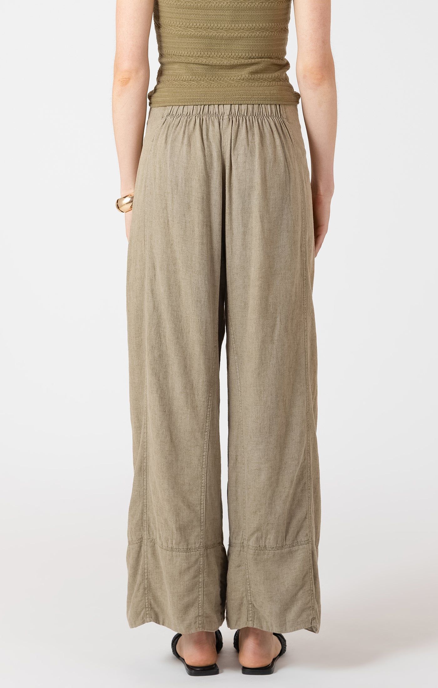 OLIVE LINEN PANT