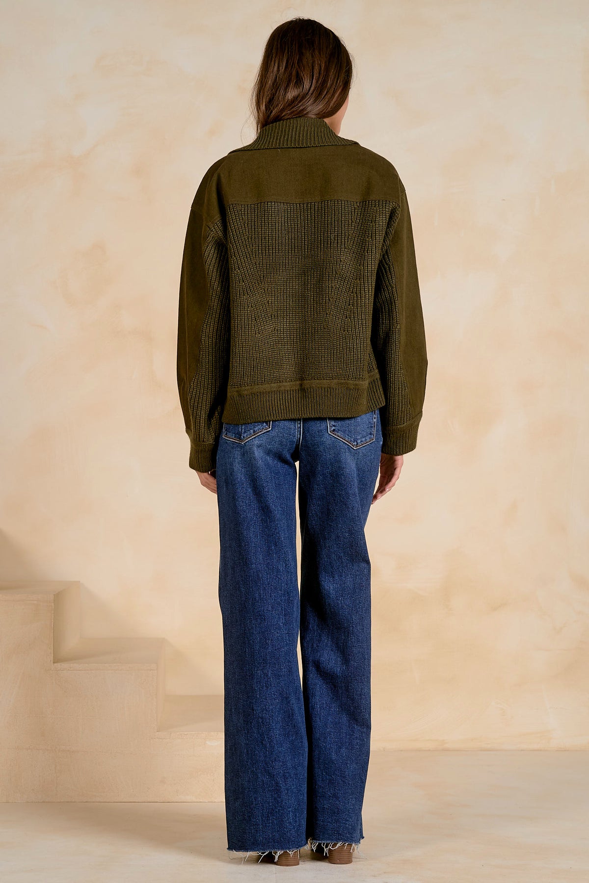 OLIVE SWTR/JKT