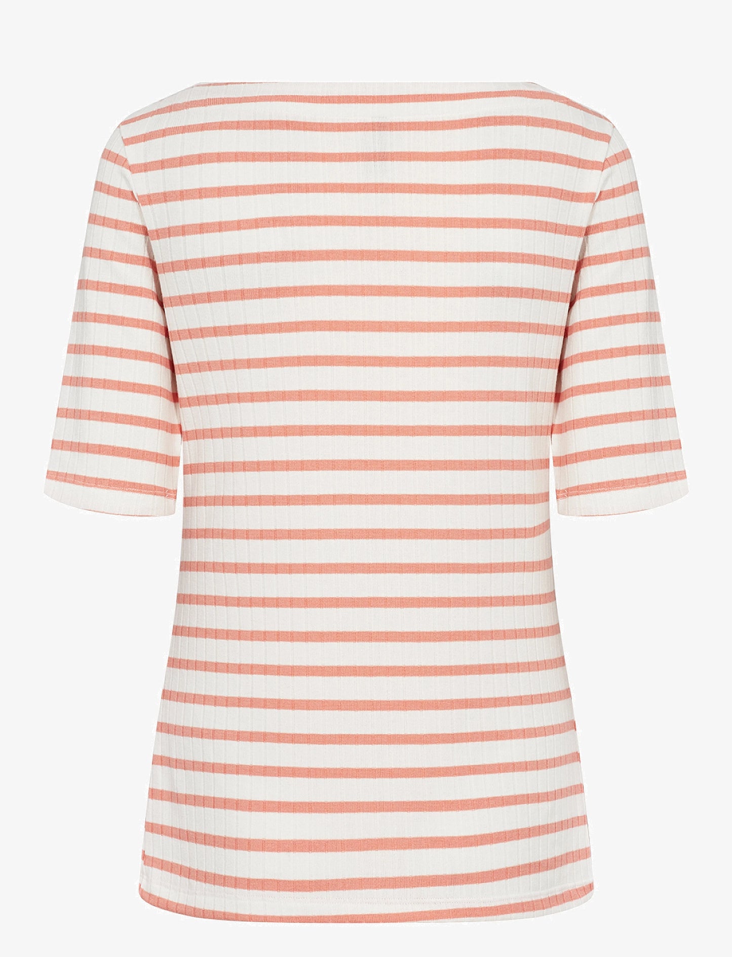 PEACH STRIPE BOAT NK TEE