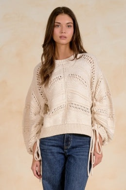 SWT CREAM TIE SLV