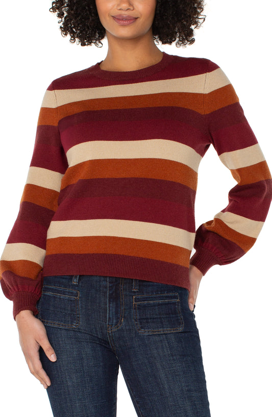 BURGUNDY STRIPE SWTR