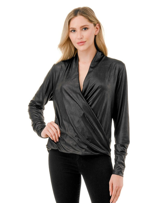 PLEATHER BLK TOP