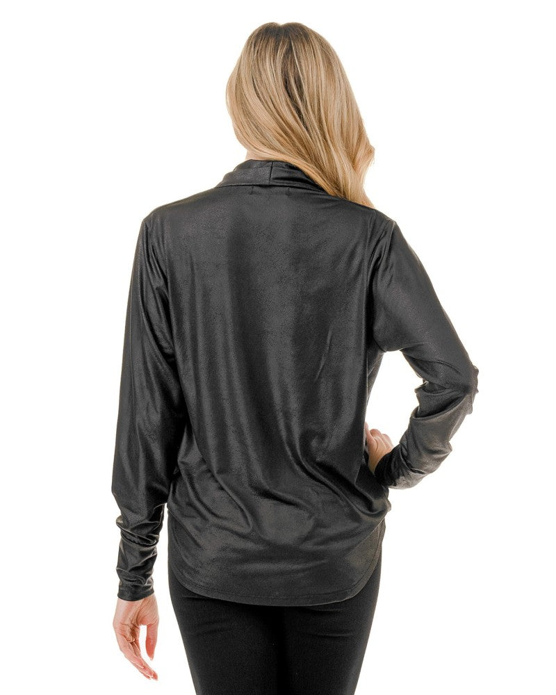 PLEATHER BLK TOP
