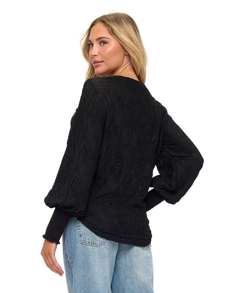 BLK SMOCKING TOP