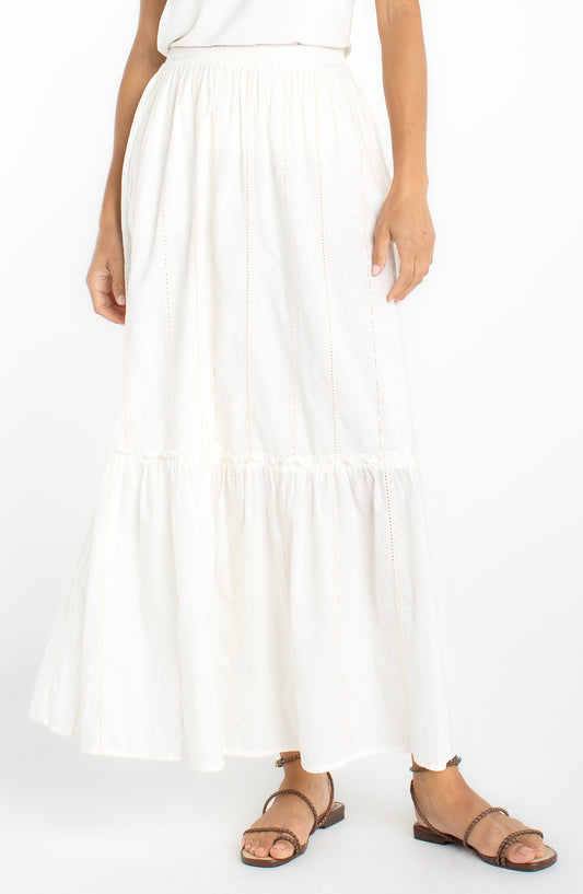 CREAM TIERED SKIRT