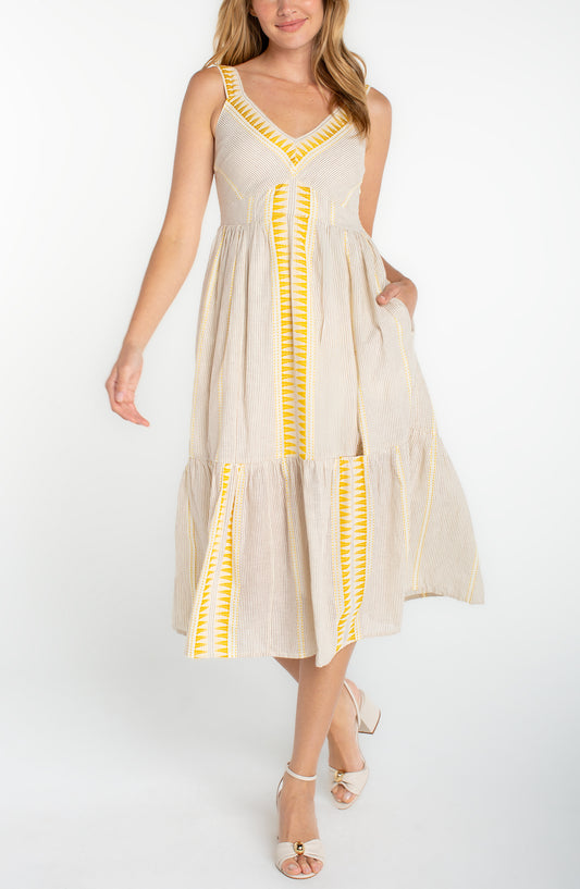 BRN/CRM SLVLS DRESS