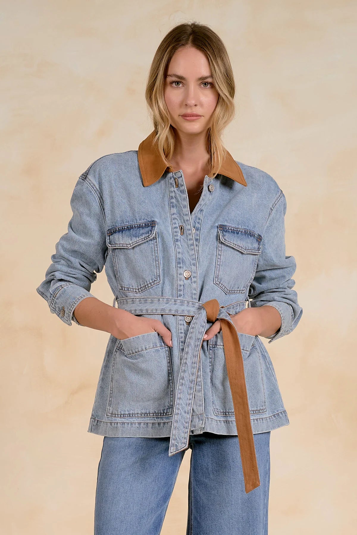 DENIM JK TIE WAIST