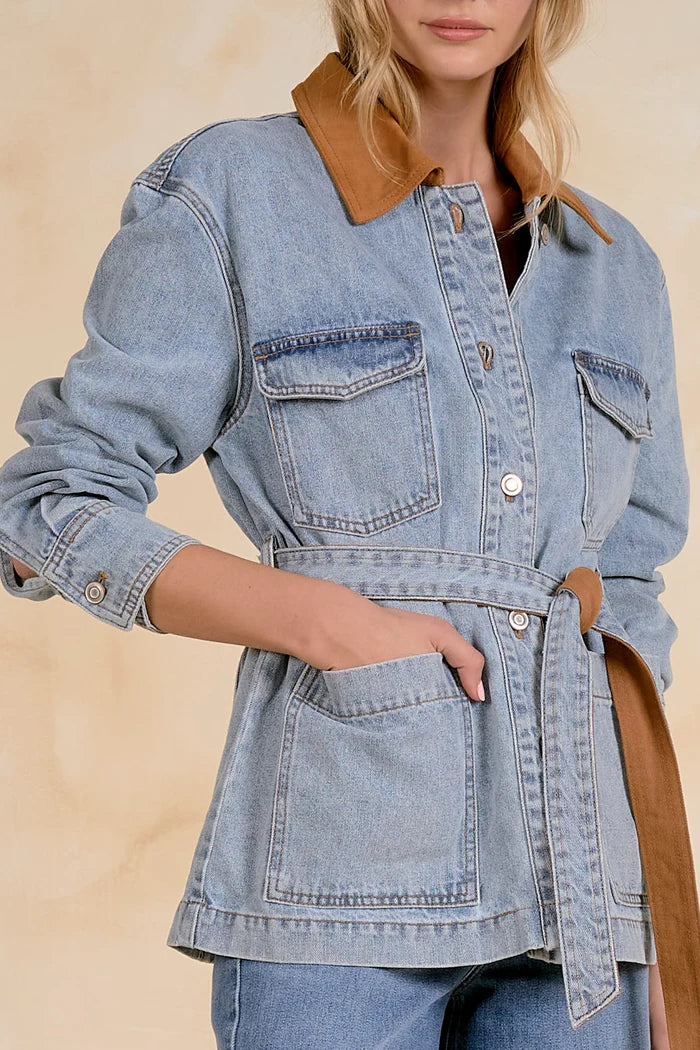 DENIM JK TIE WAIST