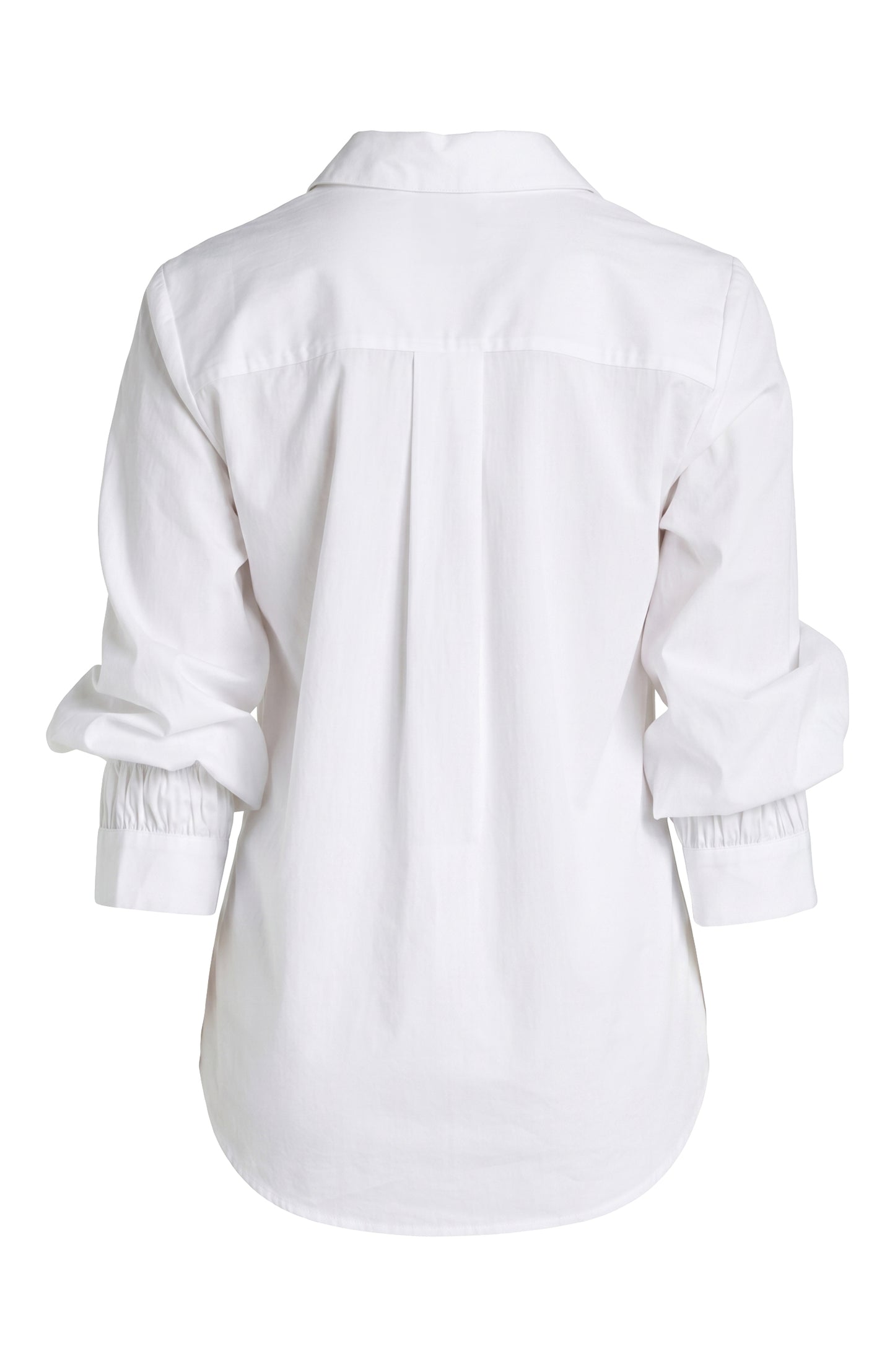 WHITE ADJ SLV BLOUSE
